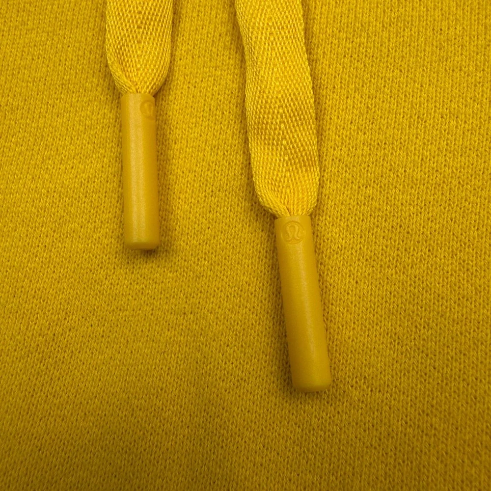 Lululemon City Sweat Pullover Hoodie‎ Mens L Yellow Raglan Sleeve Performance